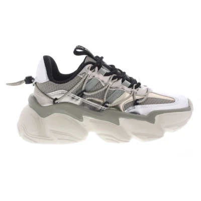 Afbeelding van Steve Madden Spectator Sneakers laag, Dames, Maat: 39, Pewter/gold Imitatieleer/ textiel