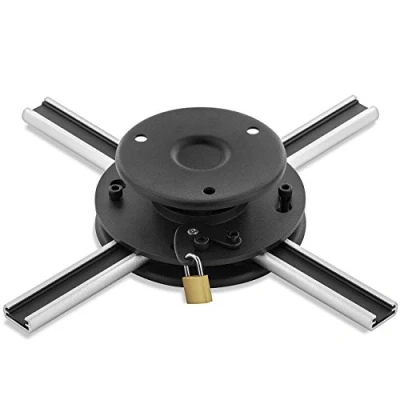 Afbeelding van deleyCON Universele Beamer Projector Plafondsteun + 15 Kantelbaar 360 Draaibaar tot 20 Kg Plafondafstand Slechts 62mm Variabel Zwart