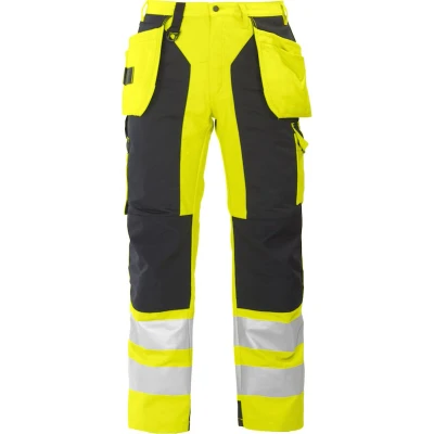 Afbeelding van ProJob 6506 SIGNALISATIEBROEK MET KNIEZAKKEN EN SPIJKERZAKKEN ISO 20471 KLASSE 2 646506 Geel/Zwart C148