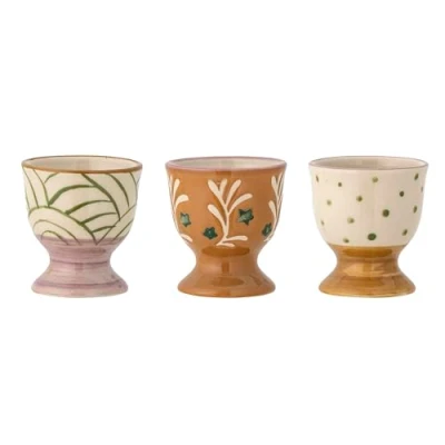 Afbeelding van Bloomingville Eierdopjes Vincent set van 3 keramische patronen