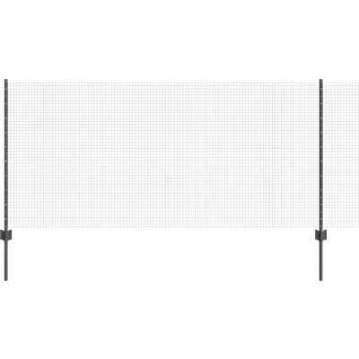 Afbeelding van vidaXL Gelaste Draadhek met 44 U Posts Grijs 1x50 m Staal