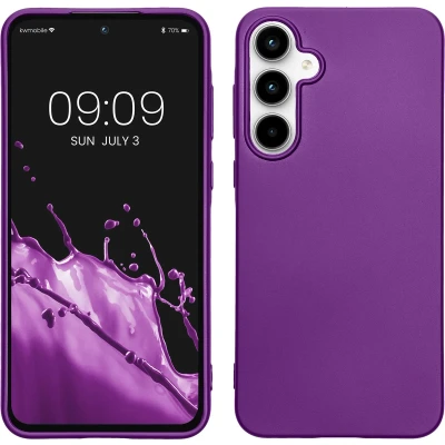 Afbeelding van kwmobile telefoonhoesje geschikt voor Samsung Galaxy A55 5G Hoesje smartphone Back cover in metallic paars
