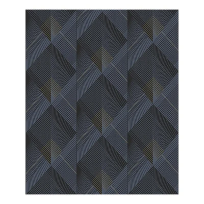 Afbeelding van Leen Bakker Dutch Wallcoverings Galactik Dessin Donkerblauw/goud 0,53x10,05m Behang Blauw Vlies