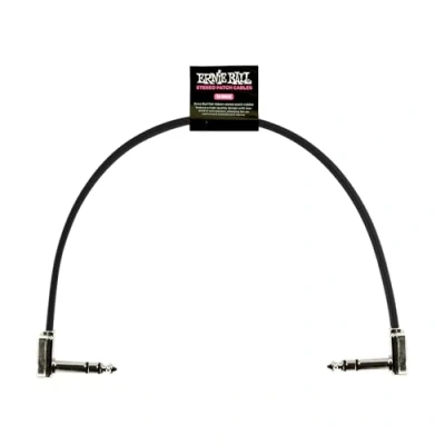 Afbeelding van Ernie Ball 12&quot; Single Flat Ribbon Stereo Patch Cable Black