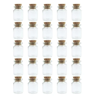 Afbeelding van WYAN 25 Stuks 4 Ml Mini Glazen Flessen, Flesjes Met Kurk, Flessen Kurk Kleine, Terrarium Geschikt voor Doe Het Zelf Decoratie