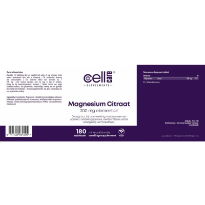 Afbeelding van CellCare Magnesium Tabletten 180TB