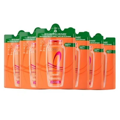 Afbeelding van L&#039;Oréal Paris Dream Lengths Shampoo Refill Voor lang, beschadigd haar Herstellend 6x250 ml