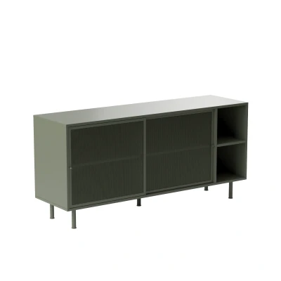 Afbeelding van Nordic Home Sadie sidetable 160 cm olijfgroen Metaal