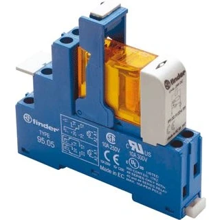 Afbeelding van Finder interfacerelais voet relais moduul clip schroefaansluiting 2x wissel 8a 250vac spoel 230vac contact agni led varistor 48 52 8 230 0060