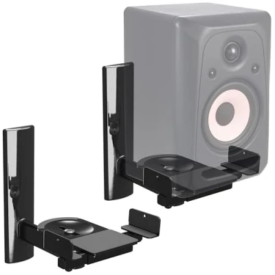 Afbeelding van RICOO speaker muurbeugel zwenkbaar kantelbaar universeel LH023 B speakerhouder 2 stuks tot max. 25 kg, WLAN airplay muursteun, zwart