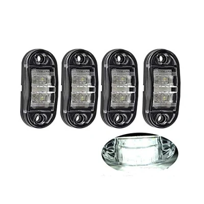 Afbeelding van ShuoHui 4 x LED 12V tot 24V wit begrenzingslamp positioneringslamp zijmarkeringslamp vrachtwagen E test E9