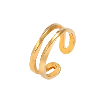 Afbeelding van Elli Trend Blogger Style Ring goldcoloured, Dames, Maat: 54, Gold coloured