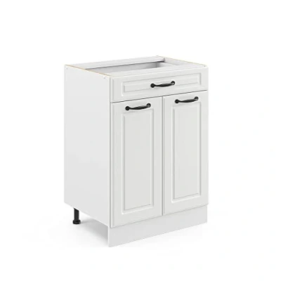 Afbeelding van Vicco Keukenonderkast &quot;R Line&quot;, Wit Landhuis/Wit, 60 cm met lade, zonder werkblad