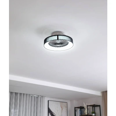 Afbeelding van Lindby Plafondventilatoren met verlichting dimmer CCT 1licht Kunststof H: 20 cm zwart, wit Inclusief lichtbron