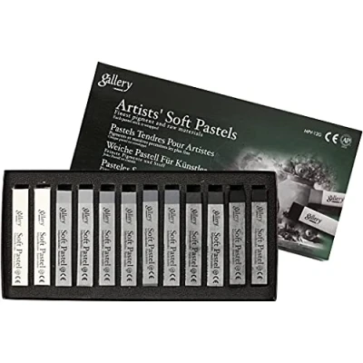 Afbeelding van Gallery Soft Pastel Set, dikte 1 cm, L: 6,5 grijs, grijs getinte kleuren, 12asstd