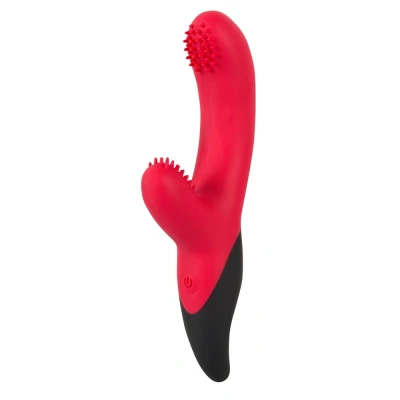 Afbeelding van Gebogen Vibrator met Clitoris Stimulator Rood