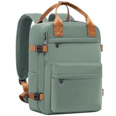 Afbeelding van COOLIFE EasyJet Cabin Bag 45x36x20 Onderstoel Kleine cabine Tas bagage Handbagage laptop rugzak Reistas Weekendtas Carry on (Donkergroen Bruin, 45x36x20)