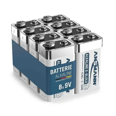 Afbeelding van ANSMANN Alkaline longlife 9V blokbatterijen 8 stuks voorraadverpakking
