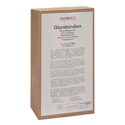 Afbeelding van GLOREX 6 9502 86 Gipsverband grootverpakking 5 kg, boetseerstof voor modelbouw, maskers, decoraties en de afdruk van babybuik