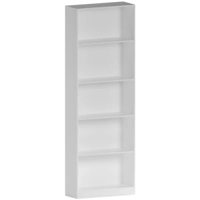 Afbeelding van Vida Designs Cambridge 5 Tier Extra Grote Boekenkast, Houten Rek Display Opslag Eenheid Kantoor Woonkamer Meubels Modern design 175 x 60 24 cm Kleur: wit