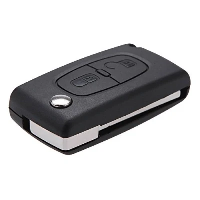 Afbeelding van Sleutelbehuizing met 2 knoppen voor Peugeot 206 107 207 307 407 Citroën C2 C3 C4 C5 C6
