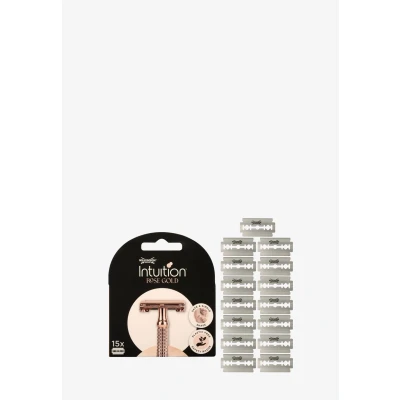 Afbeelding van 6x Wilkinson Intuition Navulmesjes Rose Gold Safety Razor 15 stuks