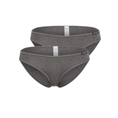 Afbeelding van Skiny Damen RIO SLIP 2ER PACK Slip, Dames, Maat: 36, Anthracite melange