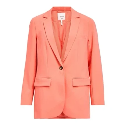 Afbeelding van OBJECT rechtvallende blazer OBJSIGRID van gerecycled polyester koraalrood