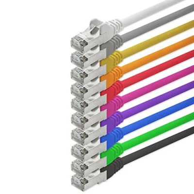 Afbeelding van 1aTTack, CAT5, UTP netwerk patchkabel, 0,25 m, met 2x RJ45 stekkers, set van 10 stuks, kleuren