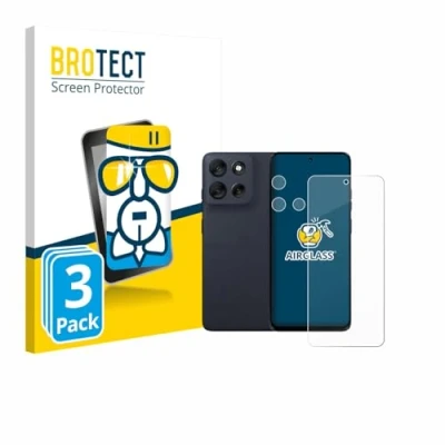 Afbeelding van BROTECT Screenprotector voor Motorola Moto G56 (Voor+Camera) Folie Beschermfolie Beschermglas transparant (3 Stuks)