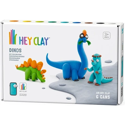 Afbeelding van Hey Clay Interactieve Boetseerklei Dino&#039;s (6 kleuren)