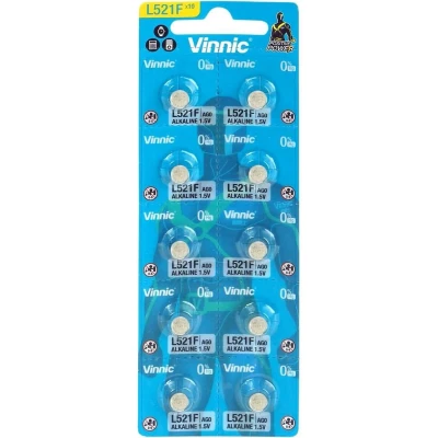 Afbeelding van 10 knoopcellen AG0, L521, G0, 384 alkalinebatterij