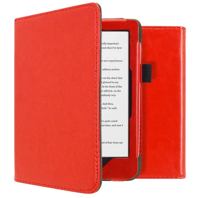 Afbeelding van Kobo Clara HD Hoes: iMoshion Vegan Leather Bookcase Rood Kunstleder E Reader Hoezen