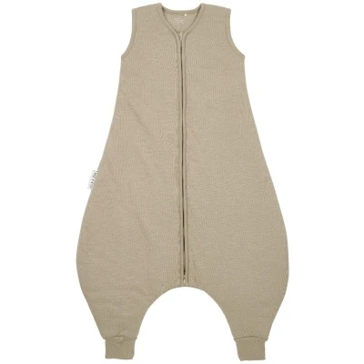 Afbeelding van Meyco Slaapzak Jumper Slub Team No Sleep Taupe/Offwhite 92cm