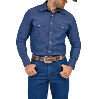 Afbeelding van Wrangler Herren Ms70119 Button Down Shirts, Indigo, XL tall