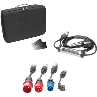 Afbeelding van Juice Booster 3 air Traveller Set, Mobile Wallbox 11kW met app, Lader voor EV Laadkabel Type 2, Superlicht en Flexibel, Waterdicht IP67, Incl. 3xAdapter CEE 32/16 1 Fase + EU Schuko