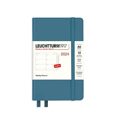 Afbeelding van LEUCHTTURM1917 367636 weekkalender Pocket (A6) 2024, 12 maanden, steenblauw, Engels