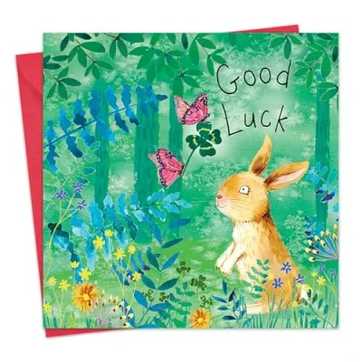 Afbeelding van Twizler Good Luck Card met Lucky Rabbit New Job Exams Rijtest Home Gifts