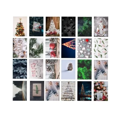 Afbeelding van 48x Kerstcadeaukaarten met enveloppen Envelop Wenskaarten Kaarten Ansichtkaarten Kerstkaarten moderne ontwerpen
