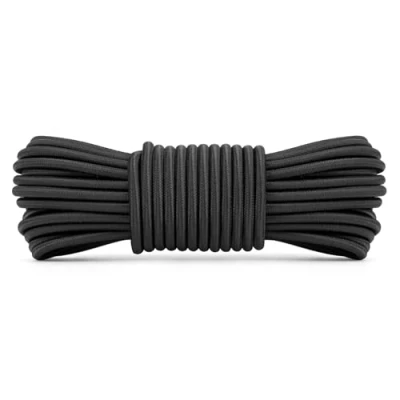 Afbeelding van Abma Cord Bungeekoord 4mm 10M Rubberen Touw Elastisch Koord Expandertouw Spankoord Elastiek voor Camping, Zeildoek, Aanhangwagen, Rugzak, Tentstok, Kajak Zwart