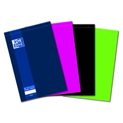 Afbeelding van Oxford School notitieblok, grote ruiten, 160 pagina&#039;s, A4+, verschillende kleuren, 5 stuks