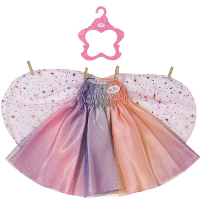 Afbeelding van BABY born regenboogjurk, poppenjurk met vleugels en glitter voor poppen van 43 cm, 836132 Zapf Creation