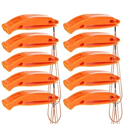 Afbeelding van BRAMBLE Noodfluiten in Oranje, 10 Stuk, Signaalfluitjes Perfect voor Wandelen, Kamperen, Trekking, Survival, SOS