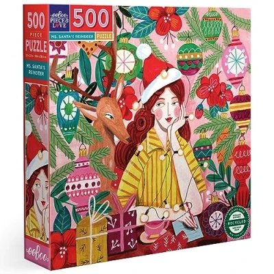 Afbeelding van eeBoo Ms. Santa&#039;s Reindeer (500)