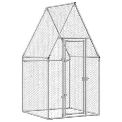 Afbeelding van vidaXL Kippenhok 100x100x190 cm gegalvaniseerd staal zilverkleurig
