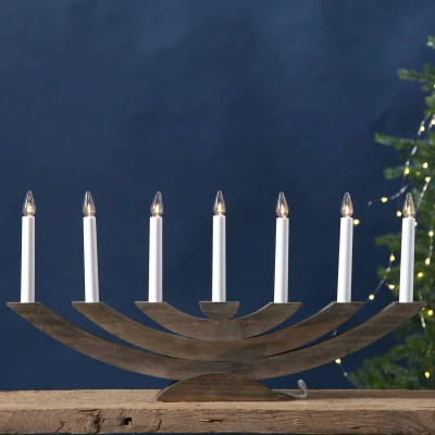 Afbeelding van LED kandelaar Navida bruin lichtkleur: Warm Wit Kerstdecoratie