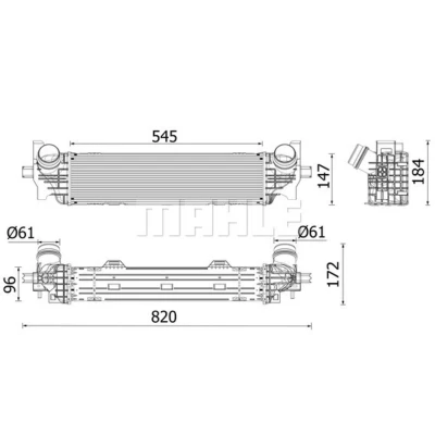 Afbeelding van Intercooler, inlaatluchtkoeler MAHLE CI 660 000P