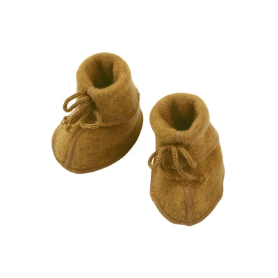 Afbeelding van Engel Natur Slofjes van wol fleece saffraan maat 3 9 maanden