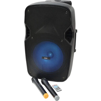 Afbeelding van QTX PAL15 mobiele bluetooth luidspreker met 2 draadloze microfoons