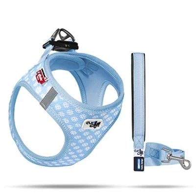 Afbeelding van Curli Vest tuigje Air Mesh + Basic Line, Skyblue Circles, 3XS